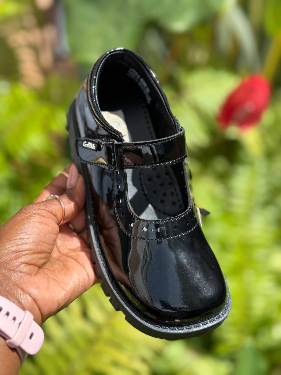 Crabkids Girls Wetlook School Shoes - P645228