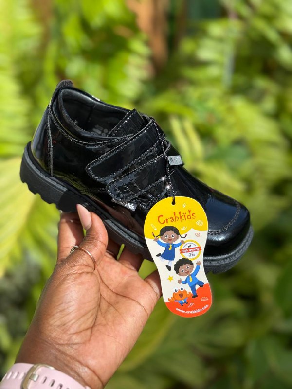Crabkids Boys Wetlook School Shoes - P650311