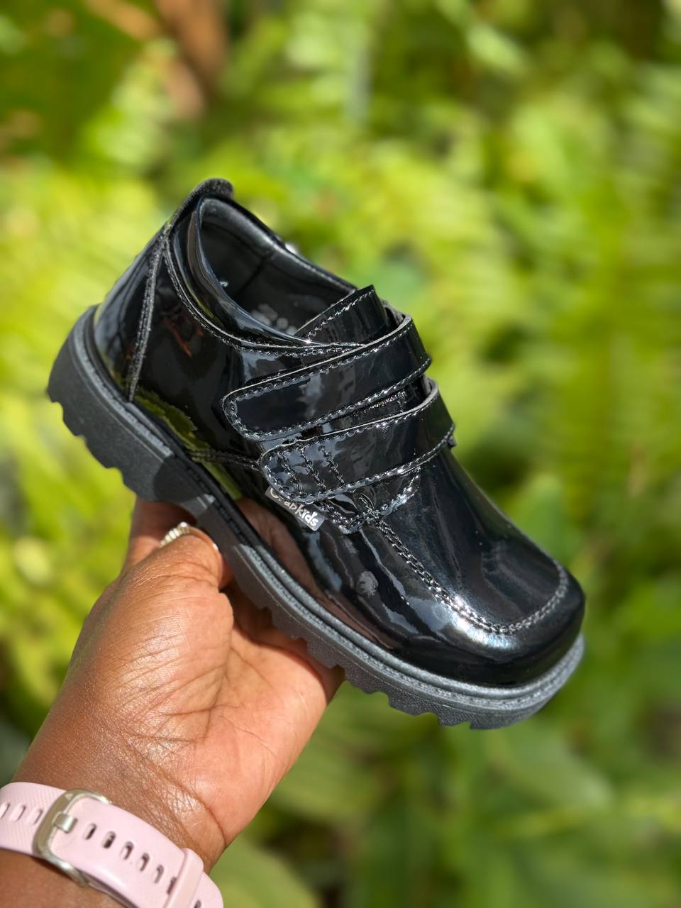 Crabkids Boys Wetlook School Shoes - P650311