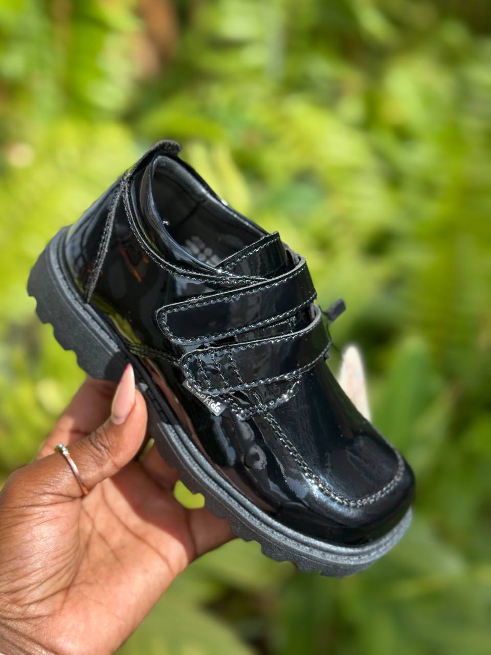 Crabkids Boys Wetlook School Shoes - P650311