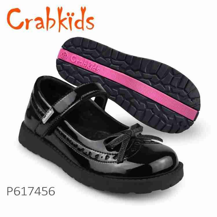 Crabkids Girls Wetlook School Shoes - P617456