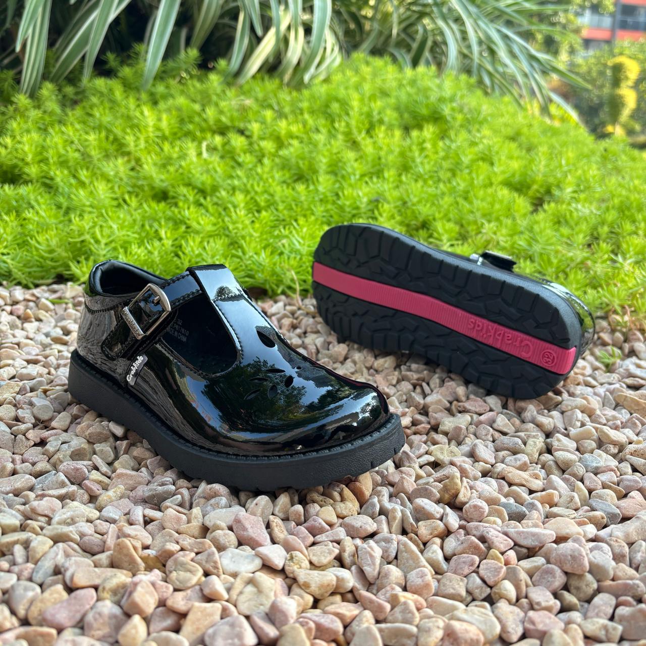 Crabkids Girls Wetlook School Shoes - P617610