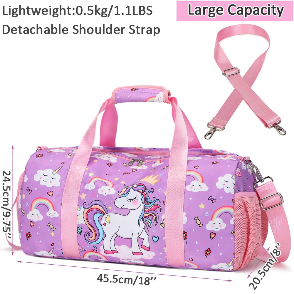 Quality Girls' Unicorn Sparkle Kids’ Duffel Bag