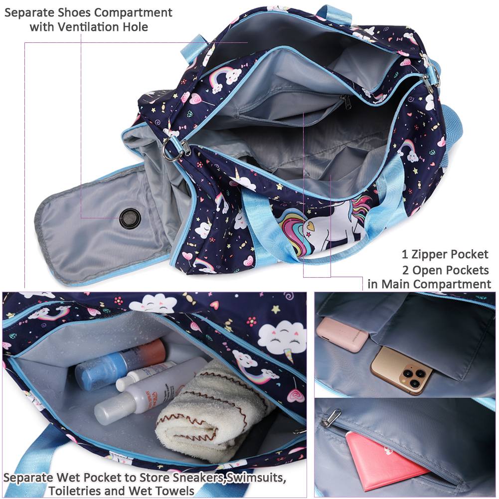 Quality Girls' Unicorn Sparkle Kids’ Duffel Bag