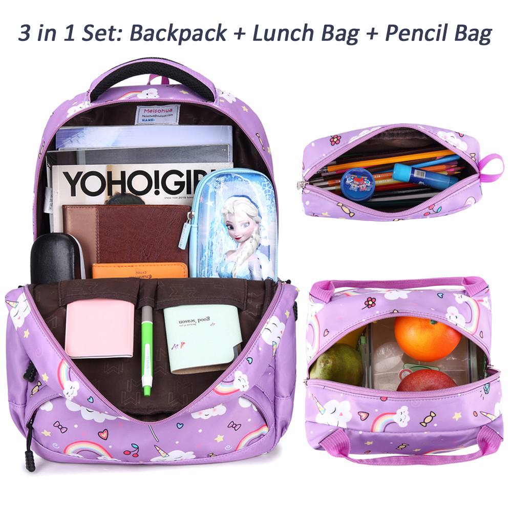 Magical Girls' Unicorn Dreams 3-Piece School Backpack Set