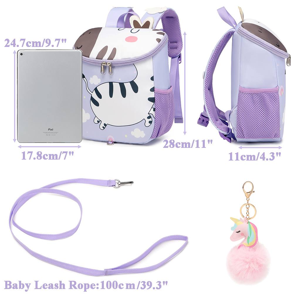 Purple Cartoon Toddler Backpack