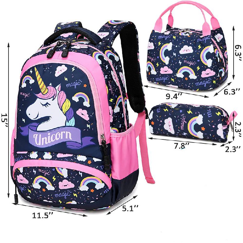 Girls' Unicorn Dreams 3-Piece School Backpack Set