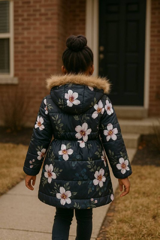 ❄️ Luxe Floral Hooded Jacket – Sunday Best Edition