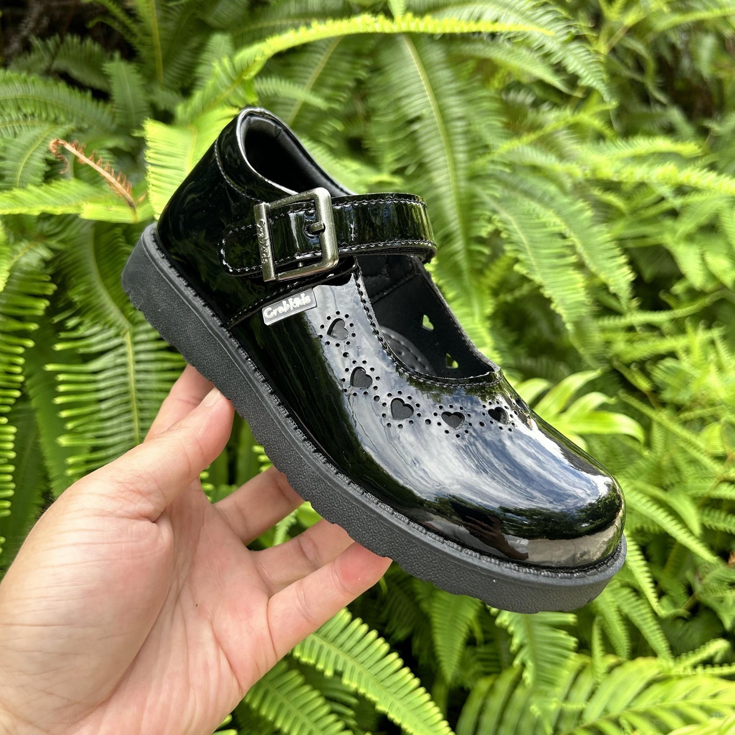 Crabkids Girls Wetlook School Shoes - P617418