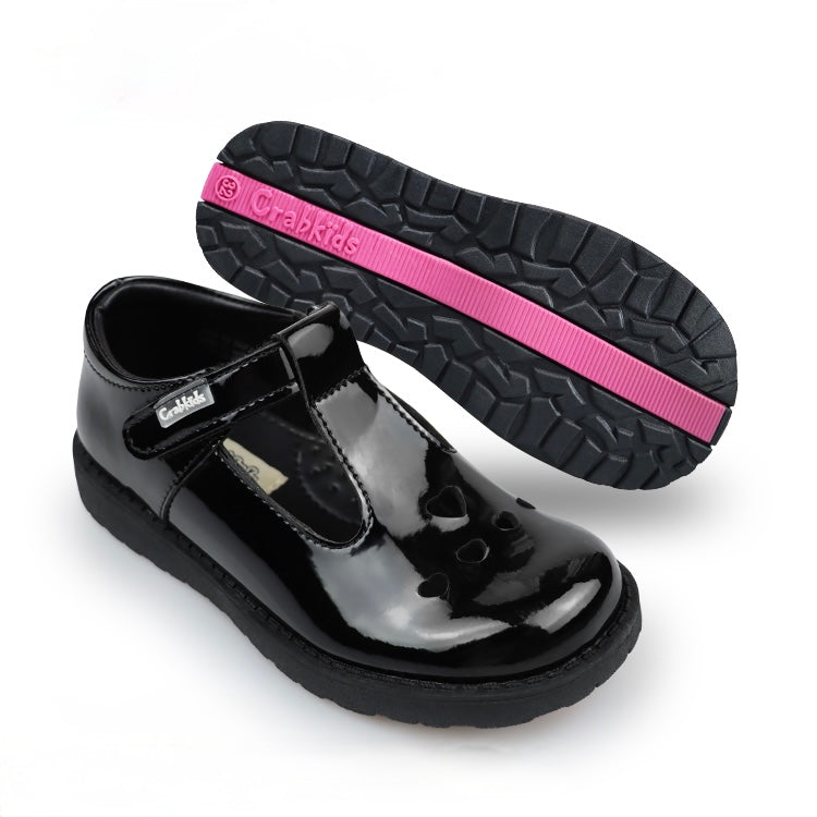 Crabkids Girls Wetlook School Shoes - P617415