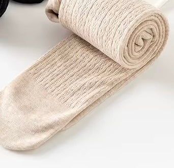 Ribbed Pattern Stockings for Girls