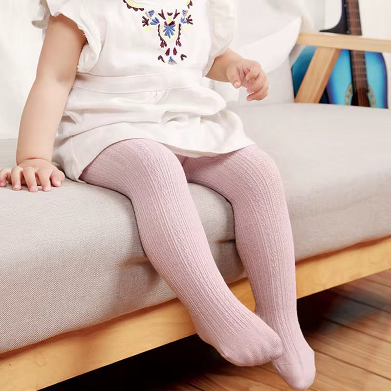 Ribbed Pattern Stockings for Girls