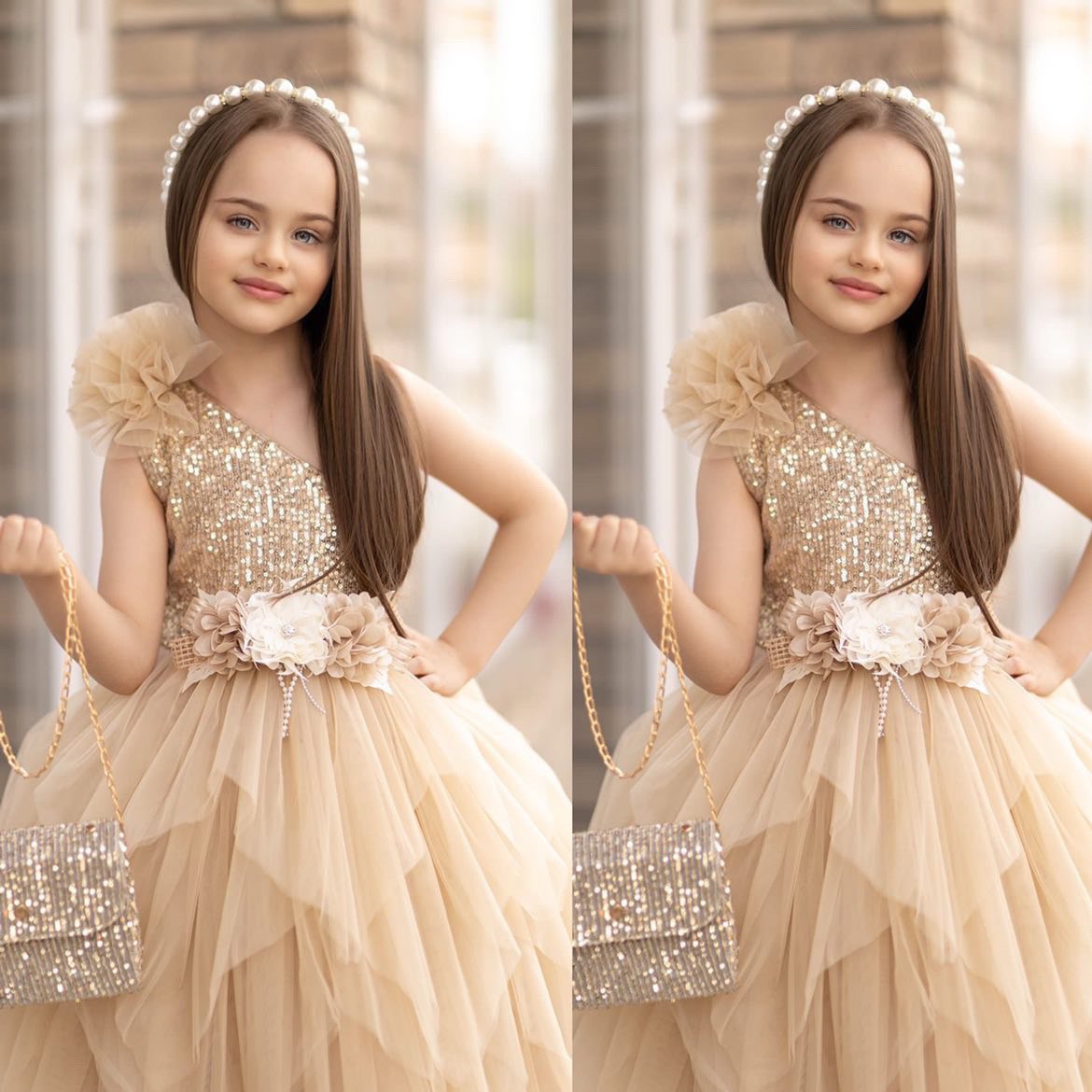 Golden Bloom Princess Dress