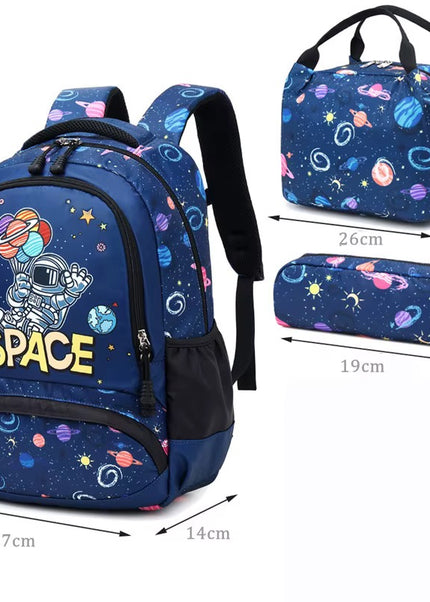 Boys Space Astronaut 3-in-1 Waterproof School Backpack Set – Ages 5–10
