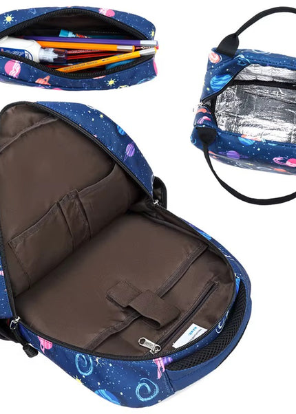 Boys Space Astronaut 3-in-1 Waterproof School Backpack Set – Ages 5–10