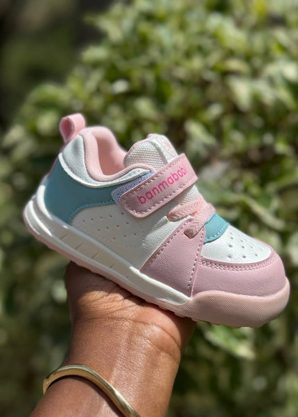 Unisex Baby Prewalker Shoes - Soft Sole First Walking Sneakers with Velcro Strap & Cute Character Design - BM801