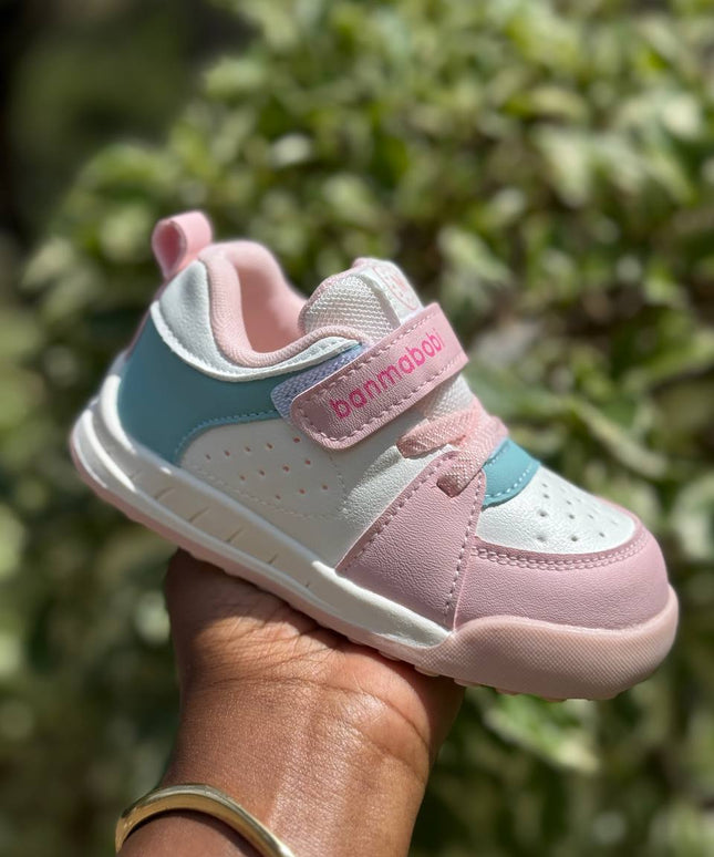 Unisex Baby Prewalker Shoes - Soft Sole First Walking Sneakers with Velcro Strap & Cute Character Design - BM801