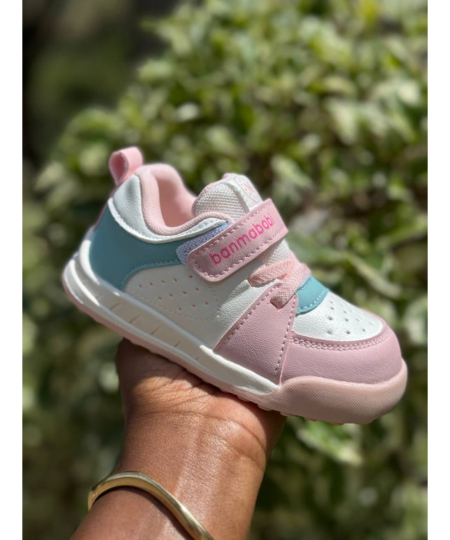 Unisex Baby Prewalker Shoes - Soft Sole First Walking Sneakers with Velcro Strap & Cute Character Design - BM801
