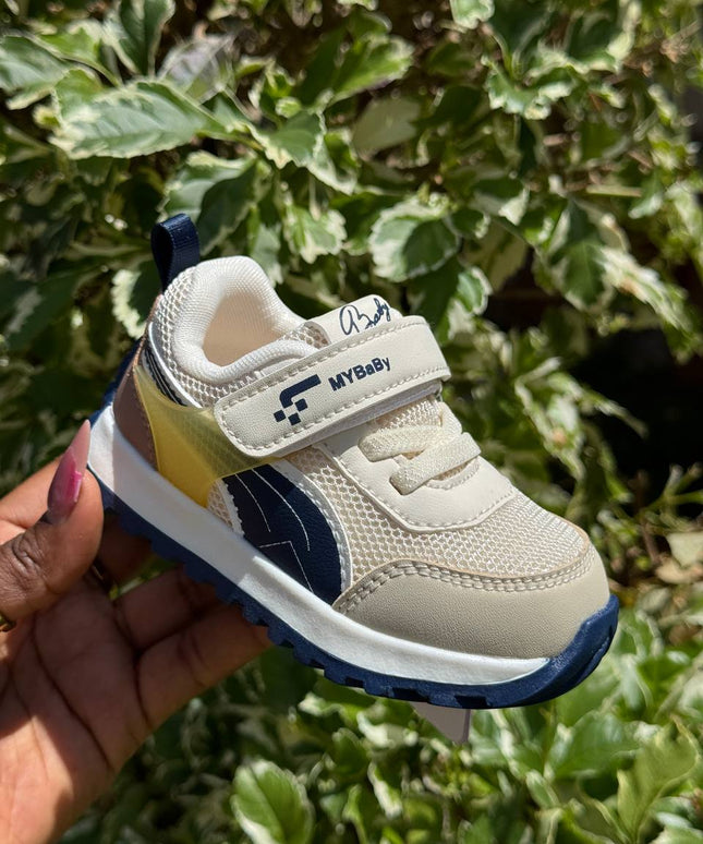 MY2413 - Unisex Prewalker Shoes - Velcro Strap Running Shoes for Boys & Girls - Breathable Mesh with Non-Slip Sole