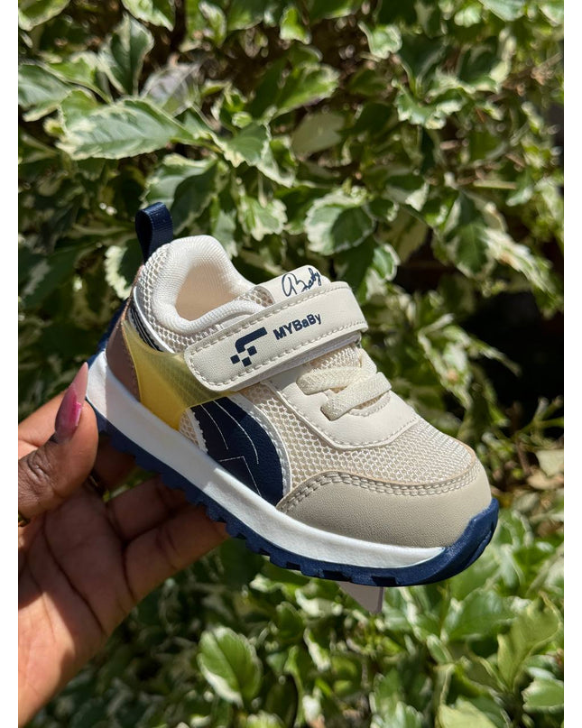 MY2413 - Unisex Prewalker Shoes - Velcro Strap Running Shoes for Boys & Girls - Breathable Mesh with Non-Slip Sole