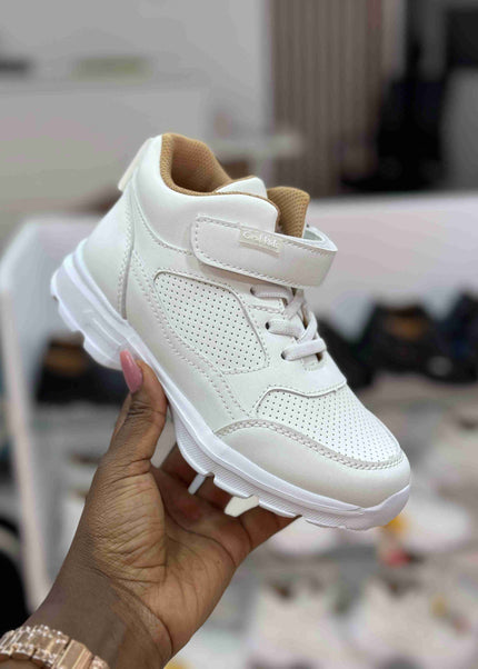 High Cut Quality Kids White Sports Shoes - 817116