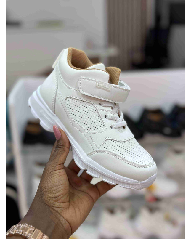 High Cut Quality Kids White Sports Shoes - 817116