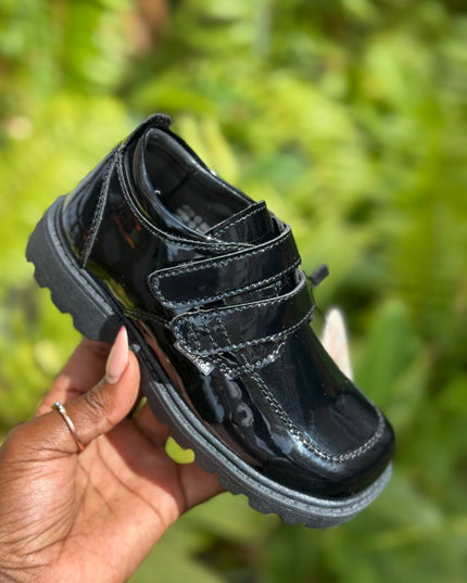 Crabkids Boys Wetlook School Shoes - P650311