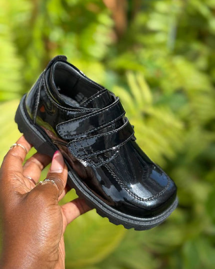 Crabkids Boys Wetlook School Shoes - P650311