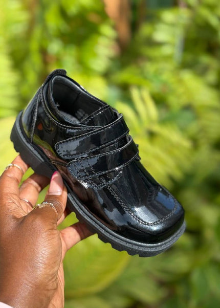 Crabkids Boys Wetlook School Shoes - P650311