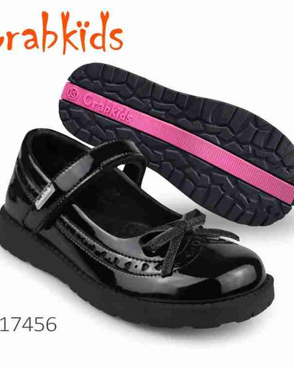 Crabkids Girls Wetlook School Shoes - P617456
