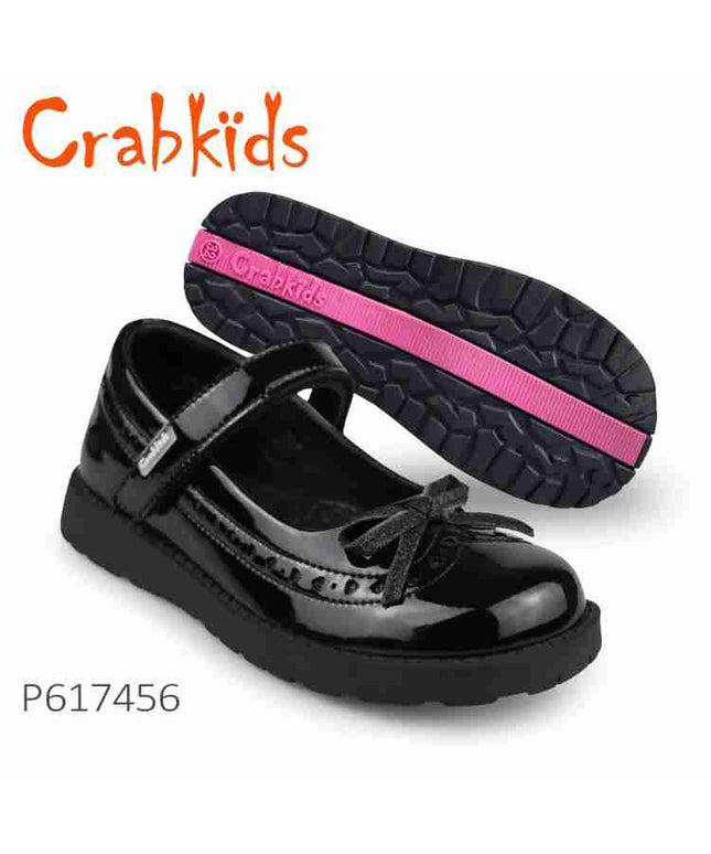 Crabkids Girls Wetlook School Shoes - P617456