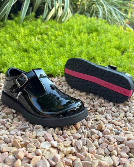 Crabkids Girls Wetlook School Shoes - P617610