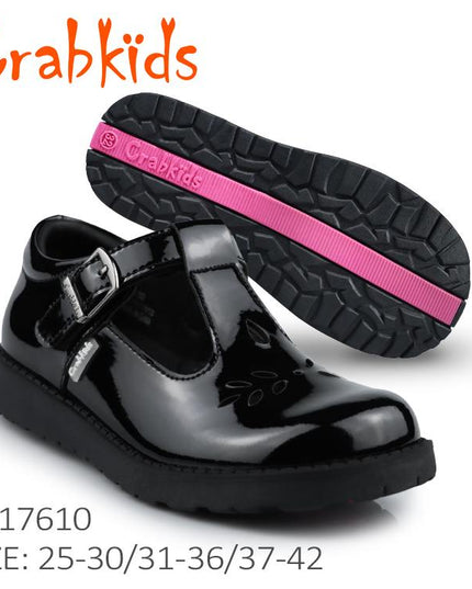 Crabkids Girls Wetlook School Shoes - P617610