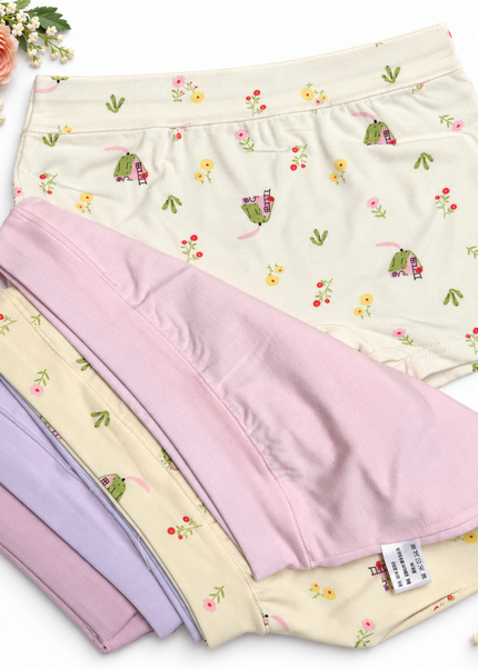 Girls' Pastel Print Cotton Boxer Briefs (5-Pack)