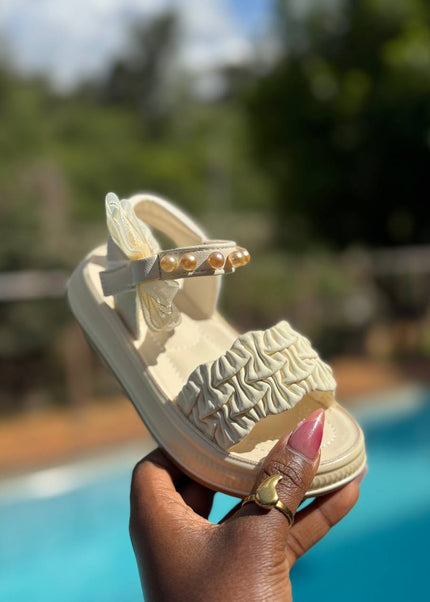 A2526 - Lux Baby Girls Dress Sandals – Soft Sole & Pearl Detail