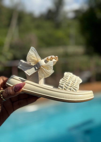 A2526 - Lux Baby Girls Dress Sandals – Soft Sole & Pearl Detail