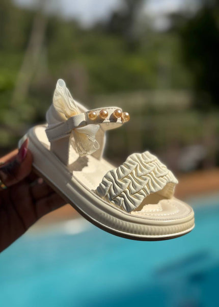 A2526 - Lux Baby Girls Dress Sandals – Soft Sole & Pearl Detail