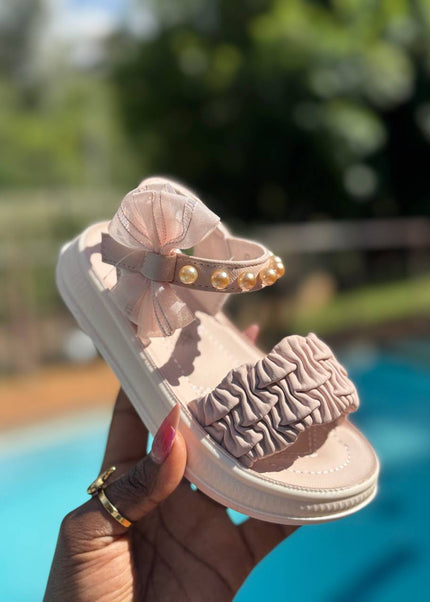 A2526 - Lux Baby Girls Dress Sandals – Soft Sole & Pearl Detail