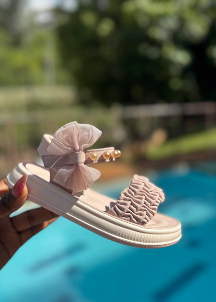 A2526 - Lux Baby Girls Dress Sandals – Soft Sole & Pearl Detail
