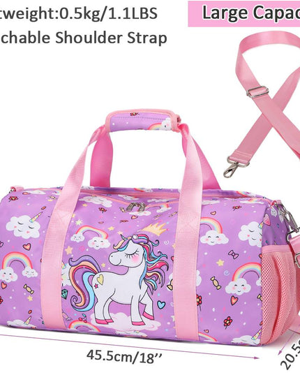 Quality Girls' Unicorn Sparkle Kids’ Duffel Bag