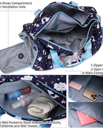 Quality Girls' Unicorn Sparkle Kids’ Duffel Bag