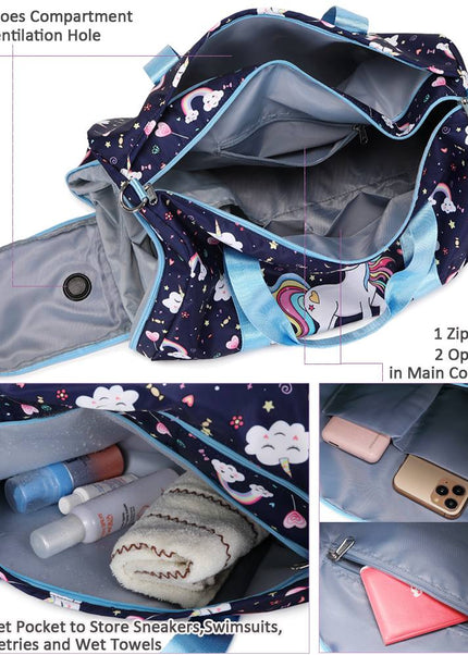 Quality Girls' Unicorn Sparkle Kids’ Duffel Bag