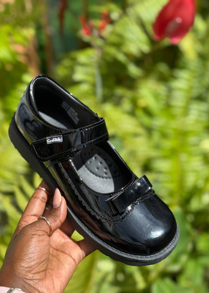 Crabkids Girls Wetlook School Shoes - P617205