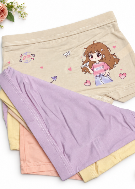 Girls’ Cartoon Print Boyshort Panties – Pack of 2