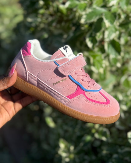 PD842 - Premium Unisex Kids Sneakers - White Pink & Green Sports Shoes