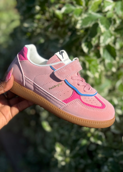 PD842 - Premium Unisex Kids Sneakers - White Pink & Green Sports Shoes