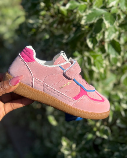 PD842 - Premium Unisex Kids Sneakers - White Pink & Green Sports Shoes