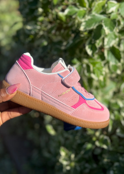 PD842 - Premium Unisex Kids Sneakers - White Pink & Green Sports Shoes