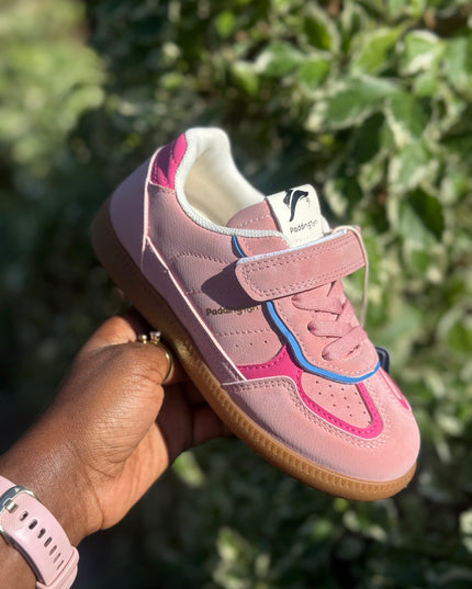 PD842 - Premium Unisex Kids Sneakers - White Pink & Green Sports Shoes
