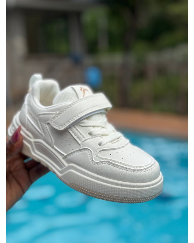 PD841 - Unisex Kids White Casual Sneakers for Boys and Girls